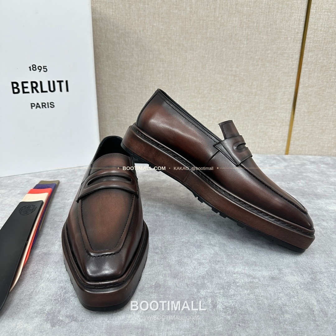 벨루티 베네치아가죽 수공염색 알토 슬립온 옥스퍼드 슈즈 Berluti Venezia Leather Hand Patina Alto Slip-On Oxford Shoes 7
