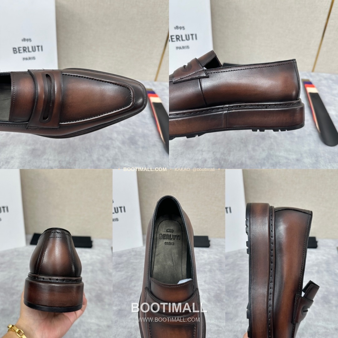 벨루티 베네치아가죽 수공염색 알토 슬립온 옥스퍼드 슈즈 Berluti Venezia Leather Hand Patina Alto Slip-On Oxford Shoes 9