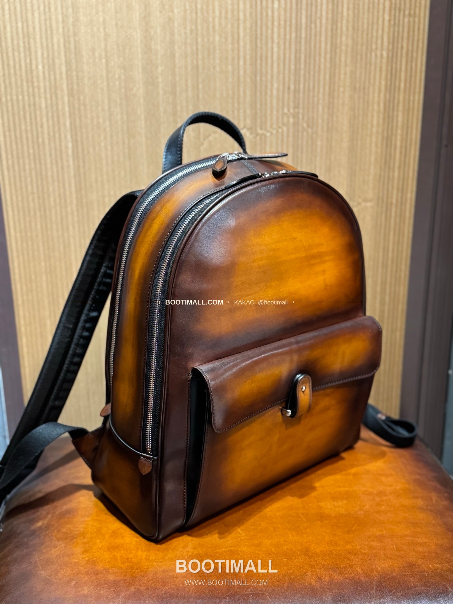 벨루티 베네치아 스크리토 파티나 레더 브라운 백팩 Berluti Venezia Scritto Patina Leather Brown Backpack 44cm 2