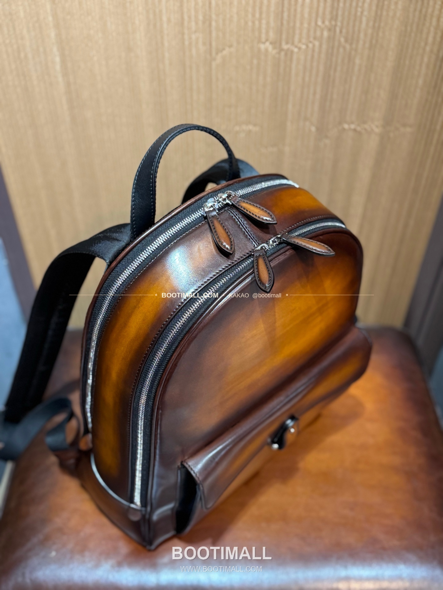 벨루티 베네치아 스크리토 파티나 레더 브라운 백팩 Berluti Venezia Scritto Patina Leather Brown Backpack 44cm 6