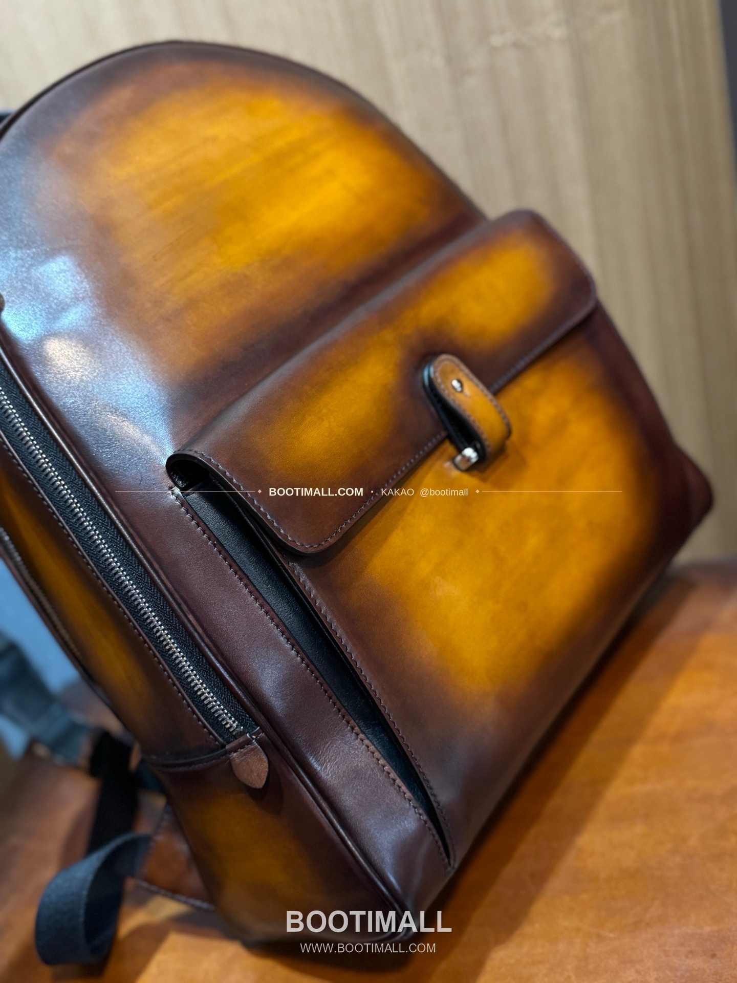 벨루티 베네치아 스크리토 파티나 레더 브라운 백팩 Berluti Venezia Scritto Patina Leather Brown Backpack 44cm 9