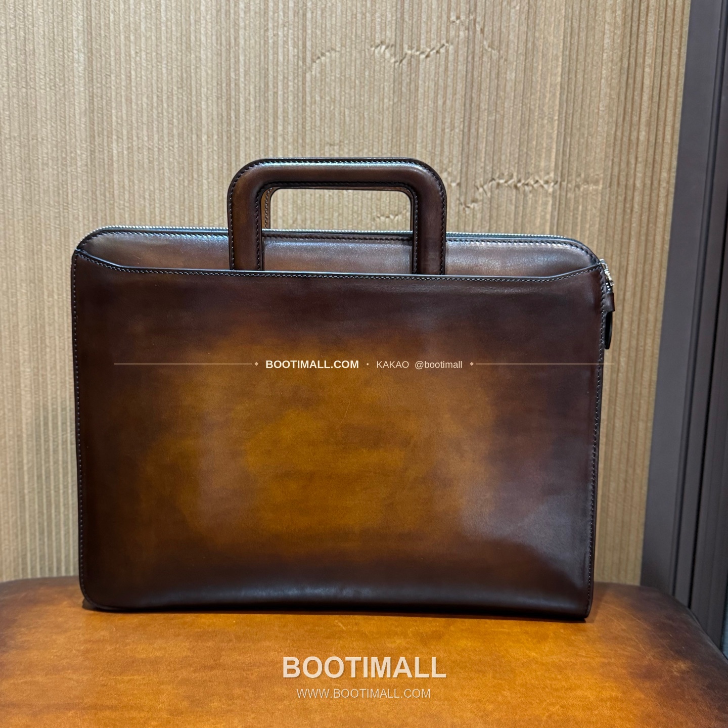 벨루티 스크리토 파티나 레더 브라운 슬림 브리프케이스 Berluti Scritto Patina Leather Brown Slim Briefcase 3