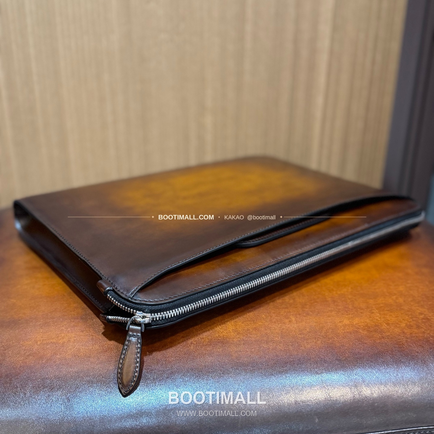 벨루티 스크리토 파티나 레더 브라운 슬림 브리프케이스 Berluti Scritto Patina Leather Brown Slim Briefcase 6