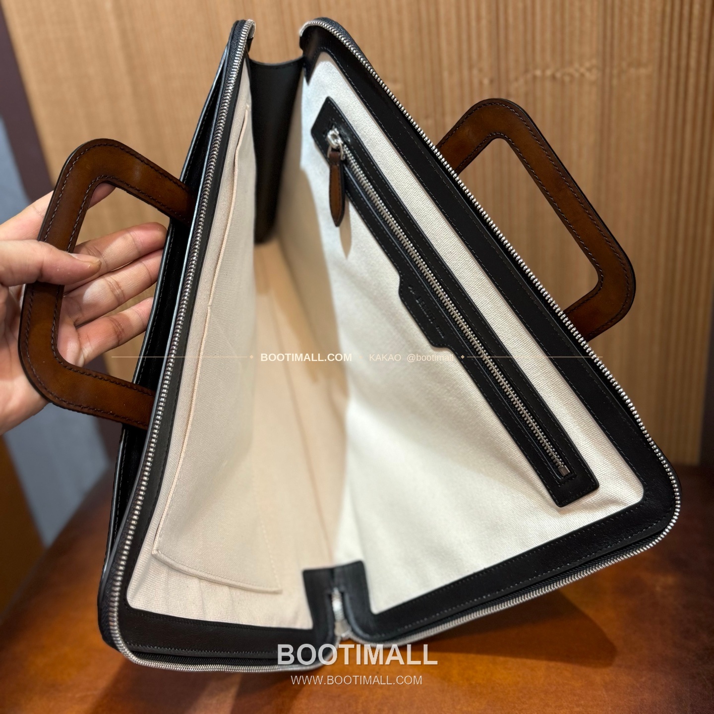 벨루티 스크리토 파티나 레더 브라운 슬림 브리프케이스 Berluti Scritto Patina Leather Brown Slim Briefcase 9