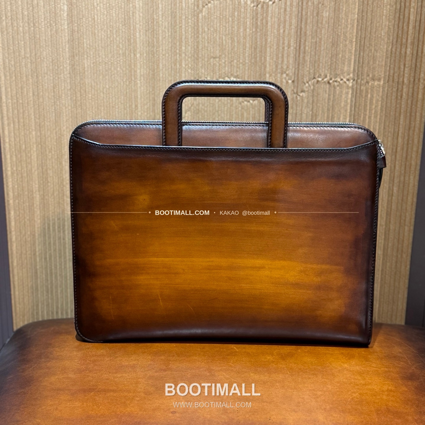 벨루티 스크리토 파티나 레더 브라운 슬림 브리프케이스 Berluti Scritto Patina Leather Brown Slim Briefcase 3