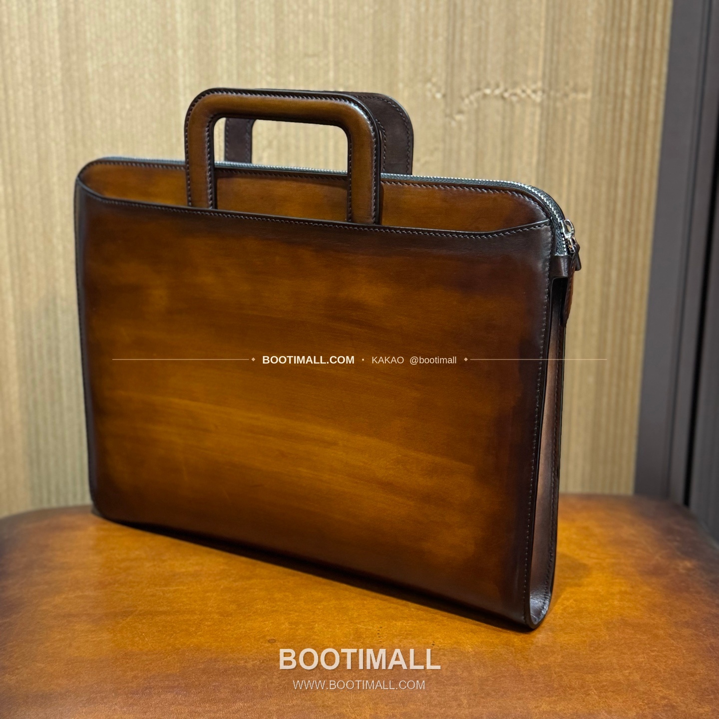 벨루티 스크리토 파티나 레더 브라운 슬림 브리프케이스 Berluti Scritto Patina Leather Brown Slim Briefcase 4