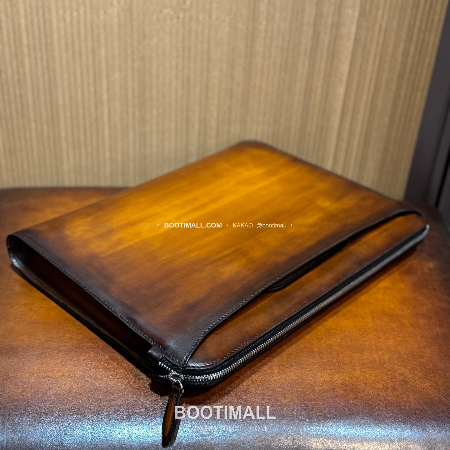벨루티 스크리토 파티나 레더 브라운 슬림 브리프케이스 Berluti Scritto Patina Leather Brown Slim Briefcase 6