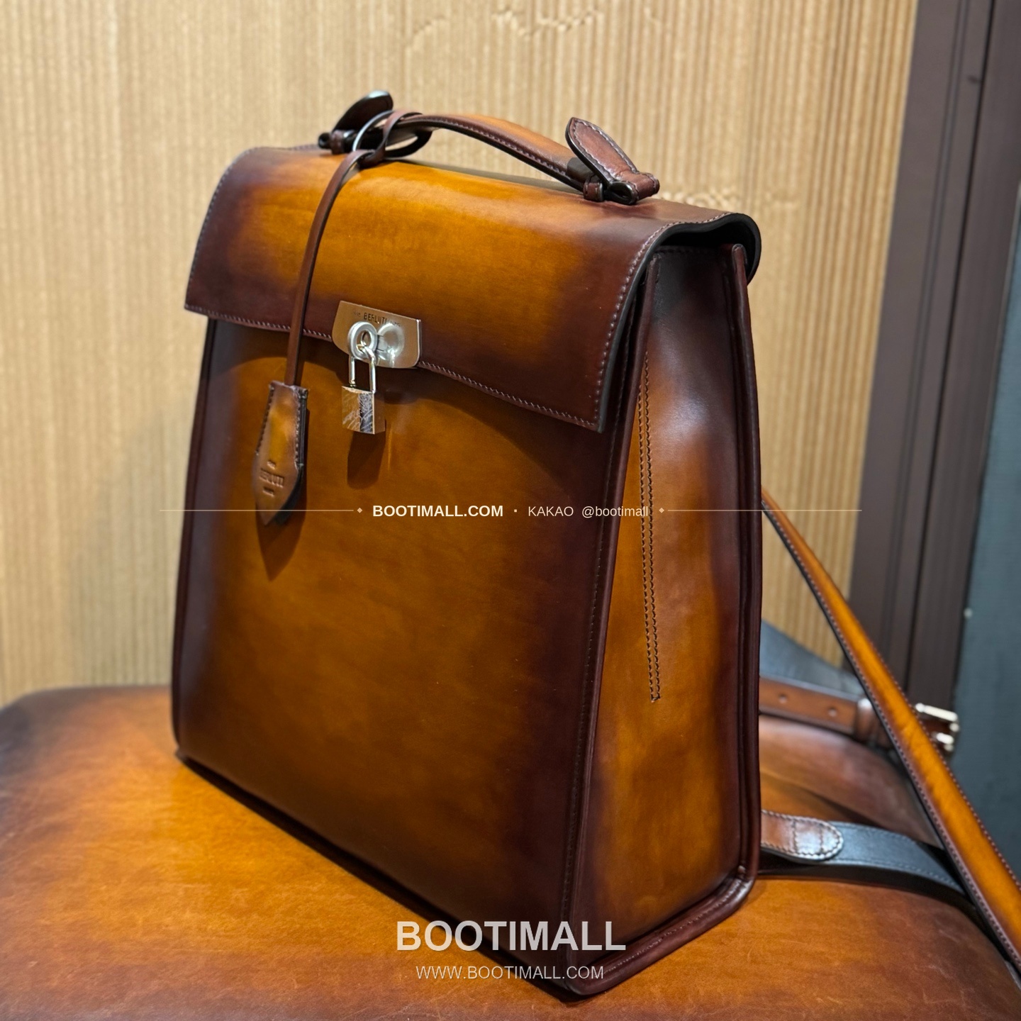 벨루티 E'Mio 파티나 레더 브라운 투웨이 백팩 Berluti E'Mio Patina Leather Brown Two Way Backpack 35cm 2