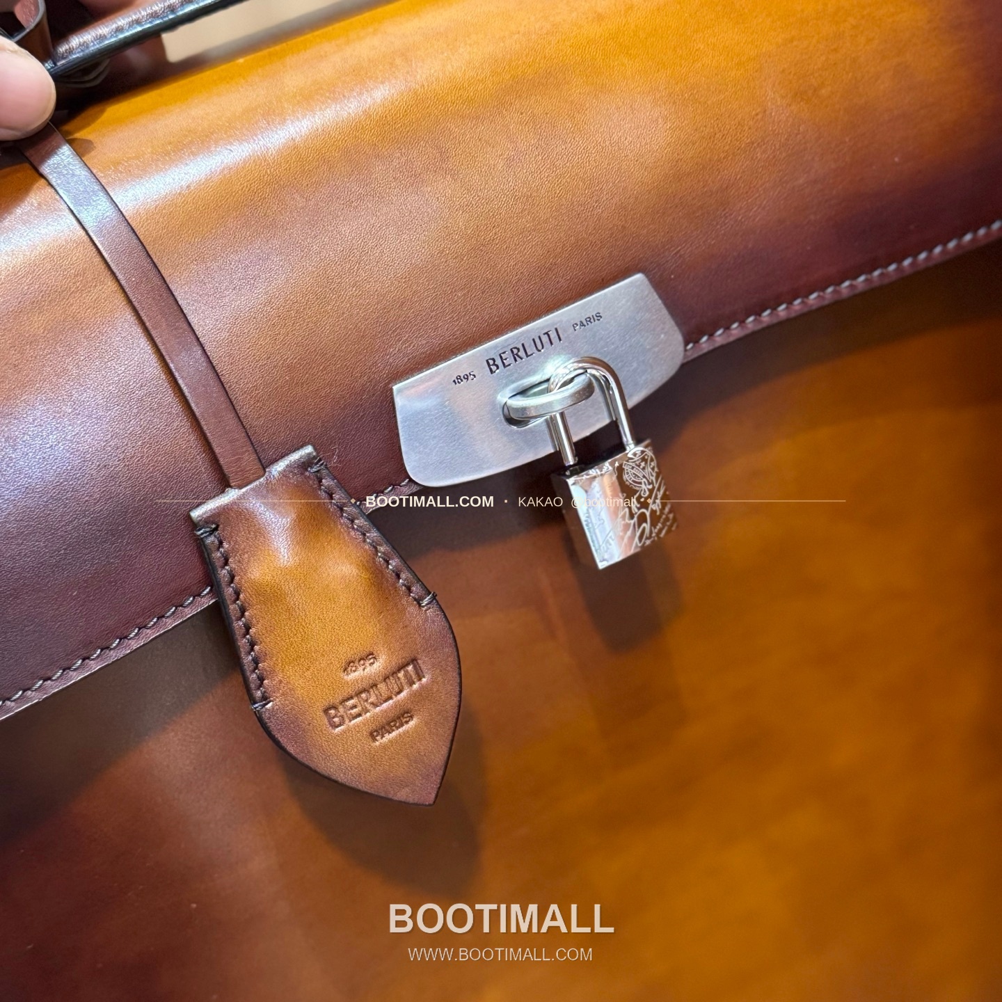 벨루티 E'Mio 파티나 레더 브라운 투웨이 백팩 Berluti E'Mio Patina Leather Brown Two Way Backpack 35cm 10