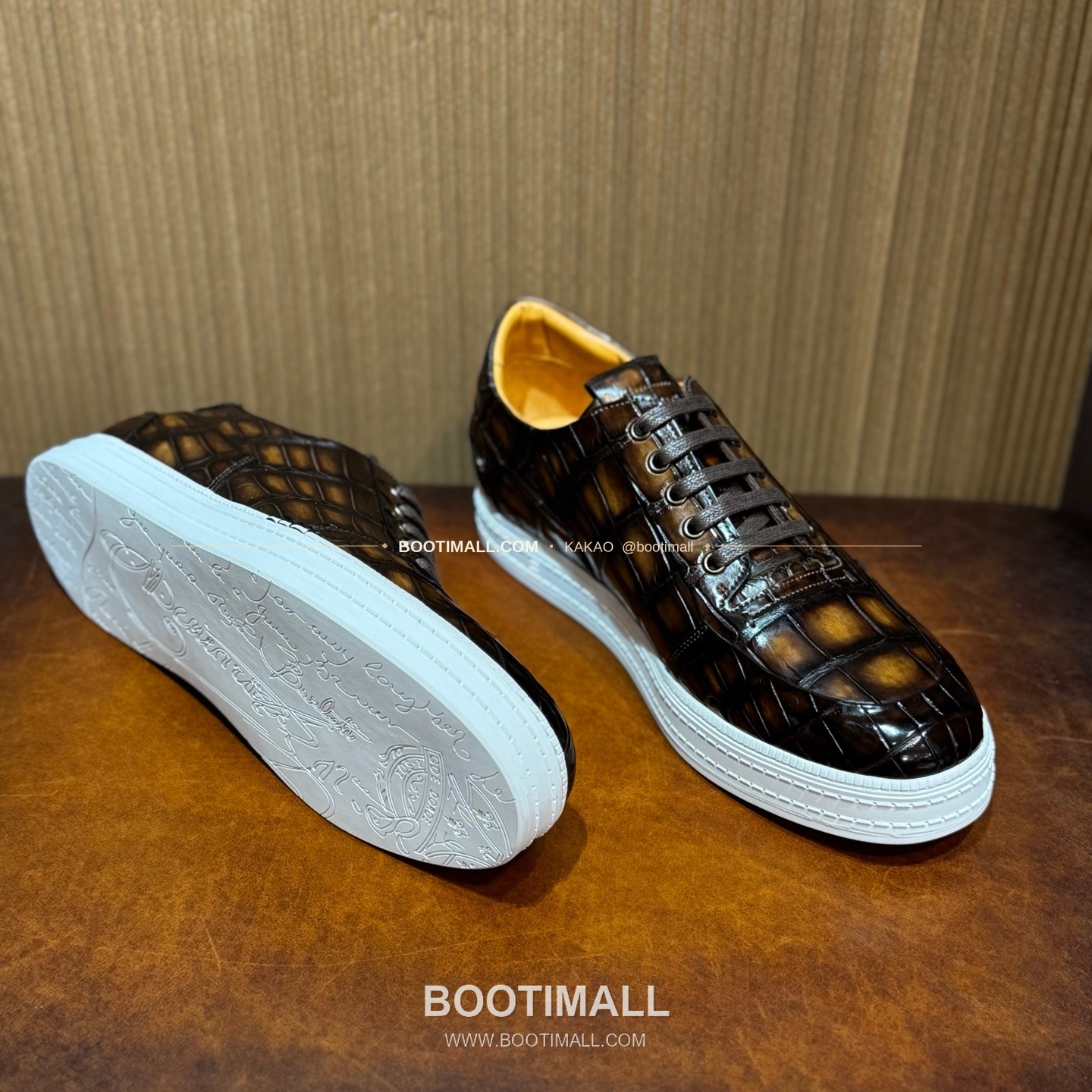 벨루티 악어가죽 파티나 블랙 캐주얼 스니커즈 Berluti Crocodile Leather Patina Black Casual Sneakers 5