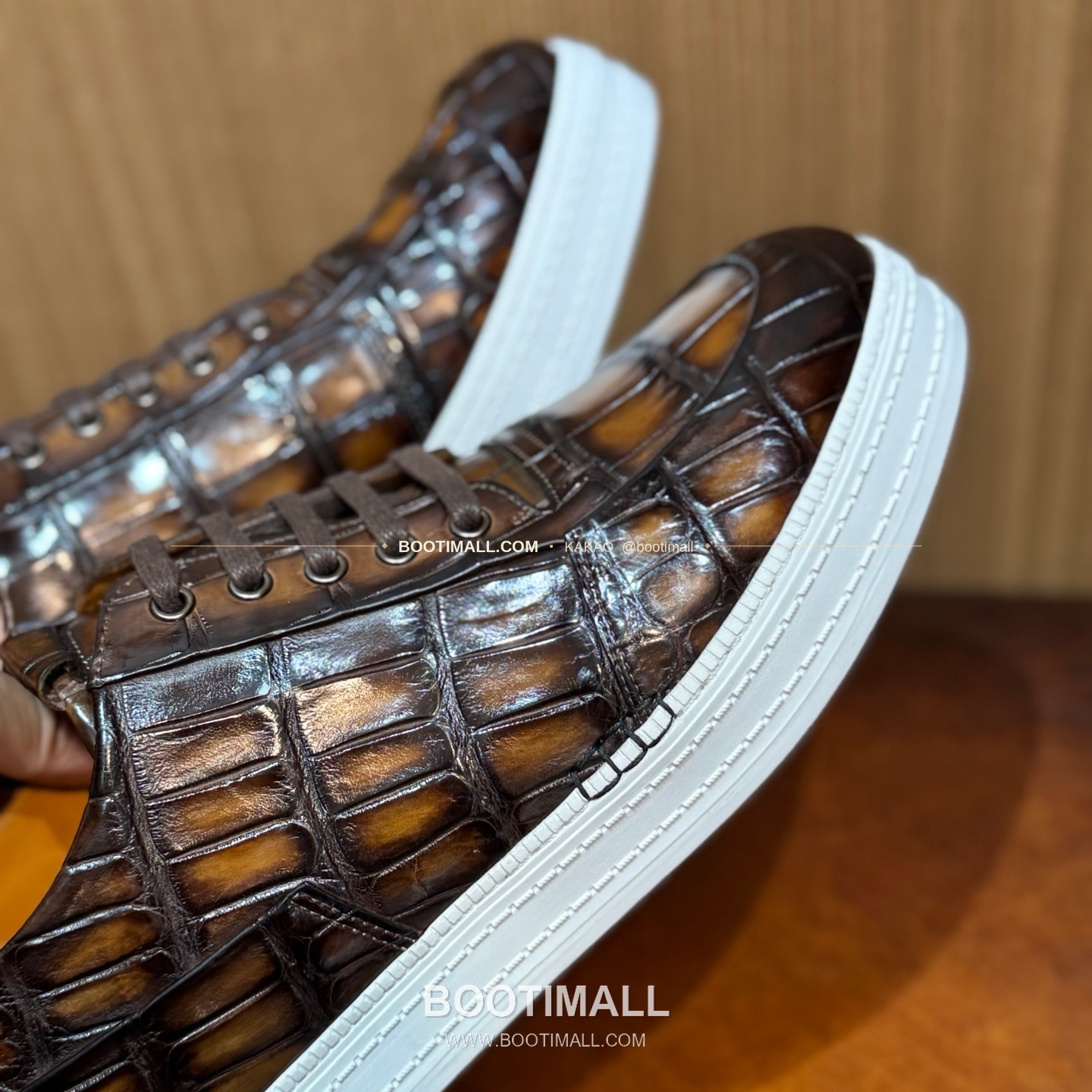 벨루티 악어가죽 파티나 블랙 캐주얼 스니커즈 Berluti Crocodile Leather Patina Black Casual Sneakers 7