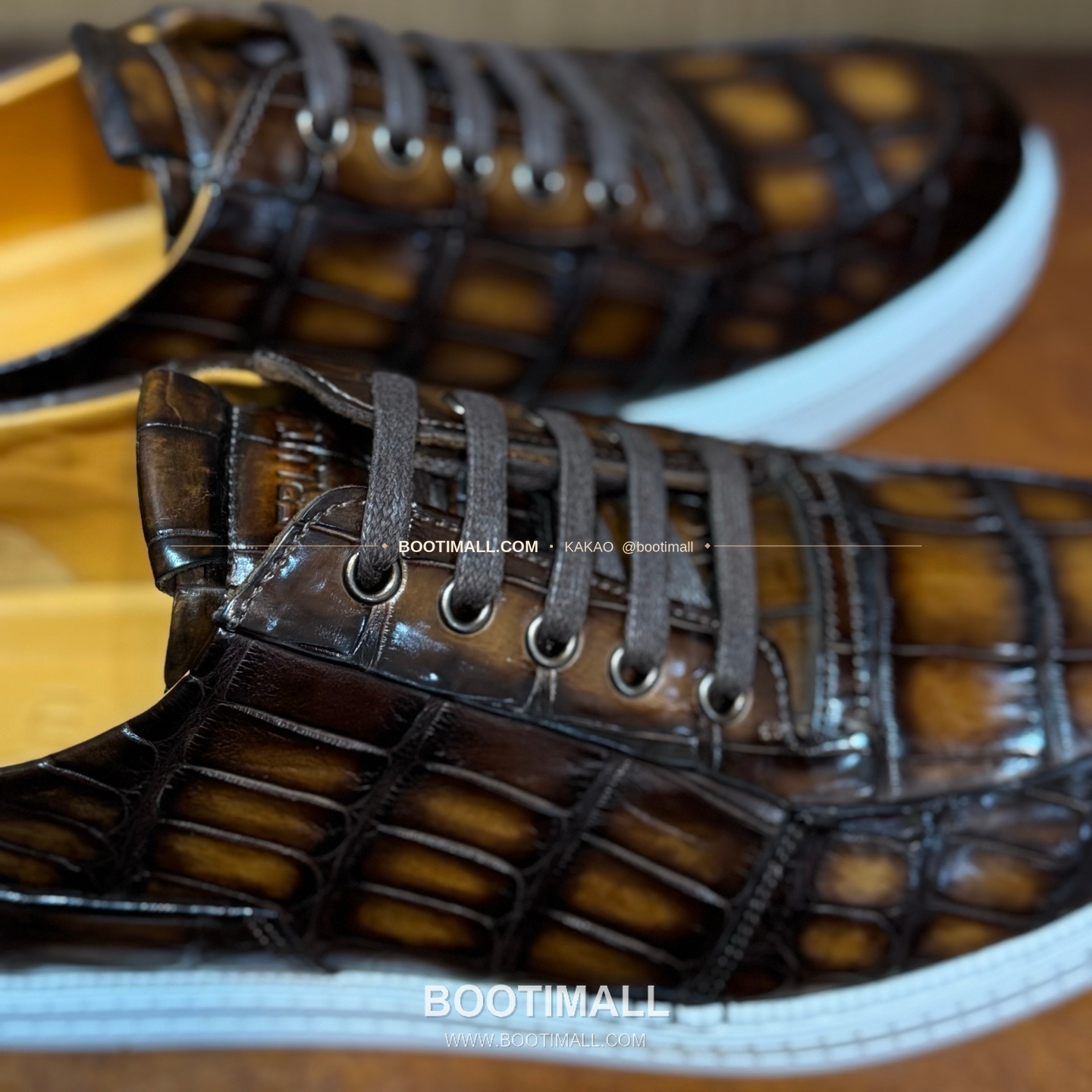 벨루티 악어가죽 파티나 블랙 캐주얼 스니커즈 Berluti Crocodile Leather Patina Black Casual Sneakers 9