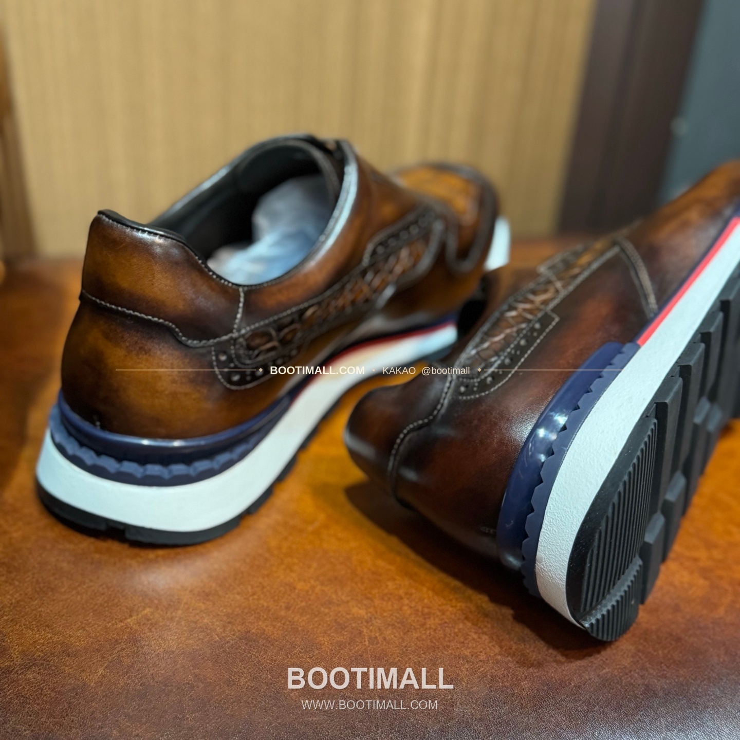 벨루티 소가죽 악어가죽 파티나 스니커즈 Berluti Calfskin Crocodile Leather Patina Black Sneakers 7