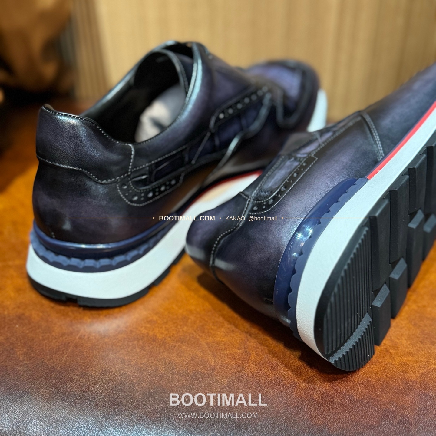 벨루티 소가죽 악어가죽 파티나 스니커즈 Berluti Calfskin Crocodile Leather Patina Black Sneakers 7