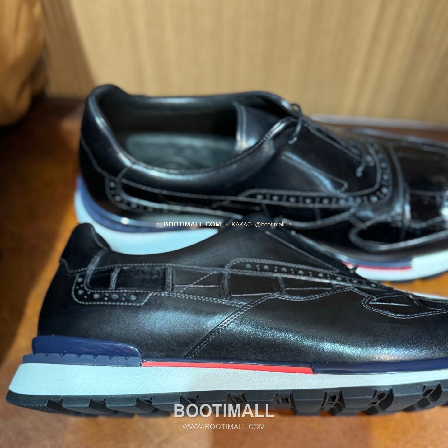 벨루티 소가죽 악어가죽 파티나 스니커즈 Berluti Calfskin Crocodile Leather Patina Black Sneakers 9