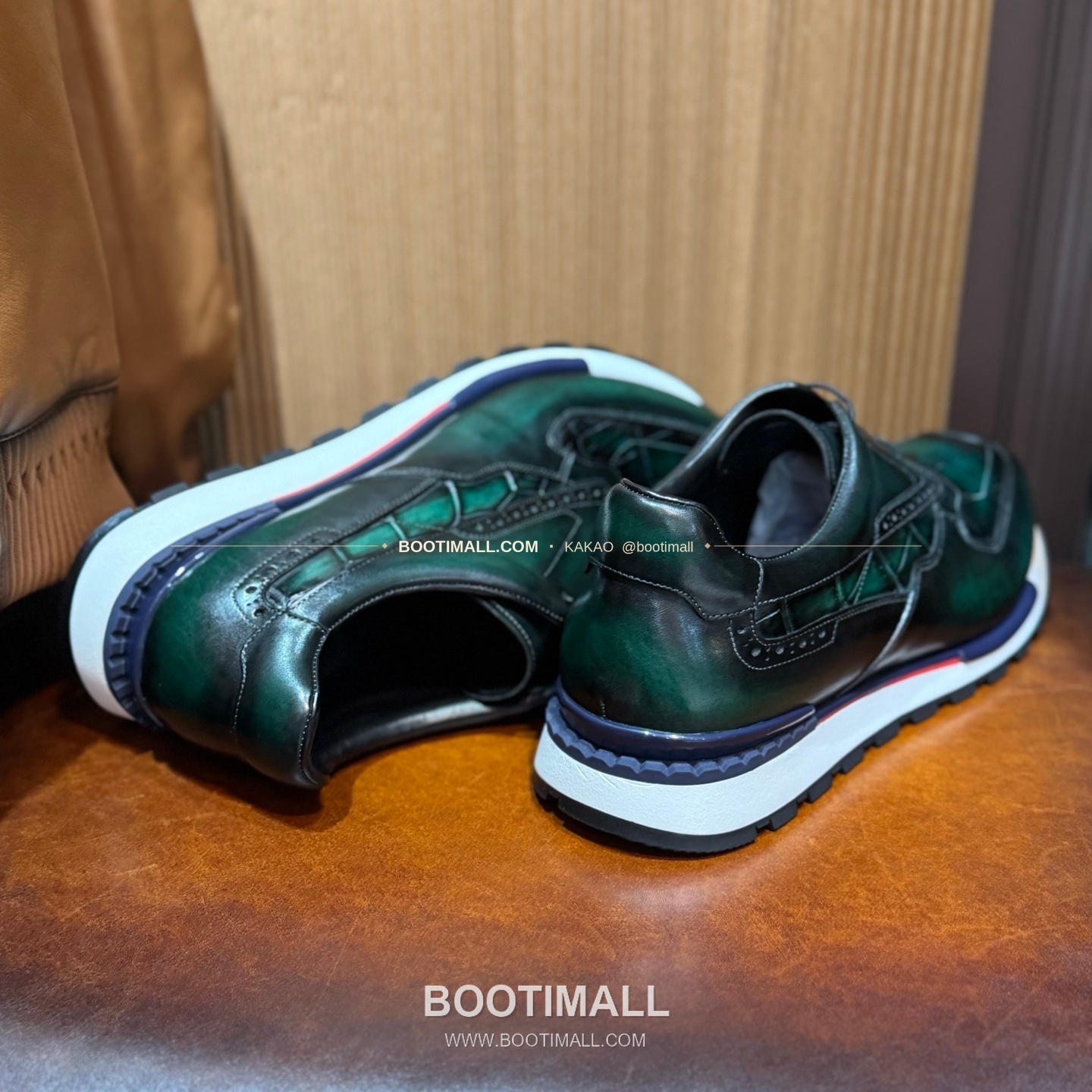 벨루티 소가죽 악어가죽 파티나 스니커즈 Berluti Calfskin Crocodile Leather Patina Black Sneakers 8