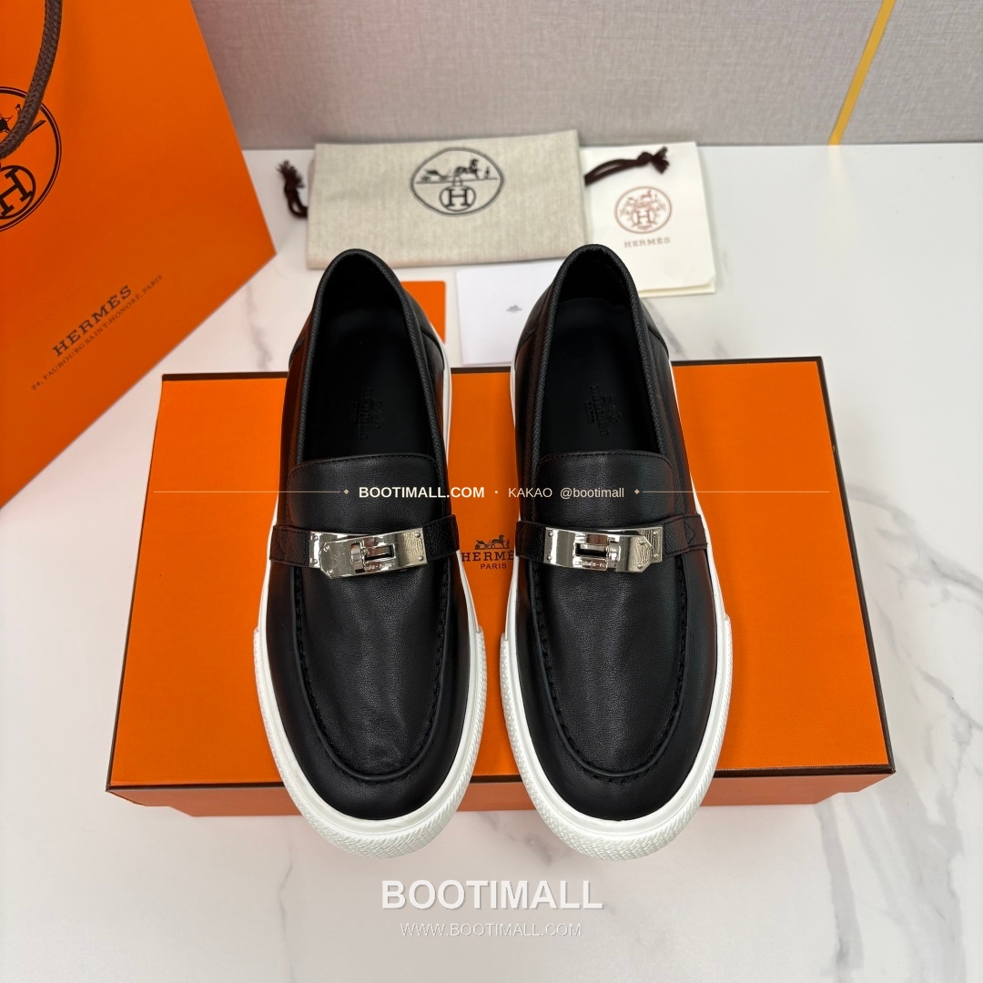 에르메스 조브 켈리 송아지가죽 로퍼 Hermes Job Kelly Calfskin Black Loafers 1