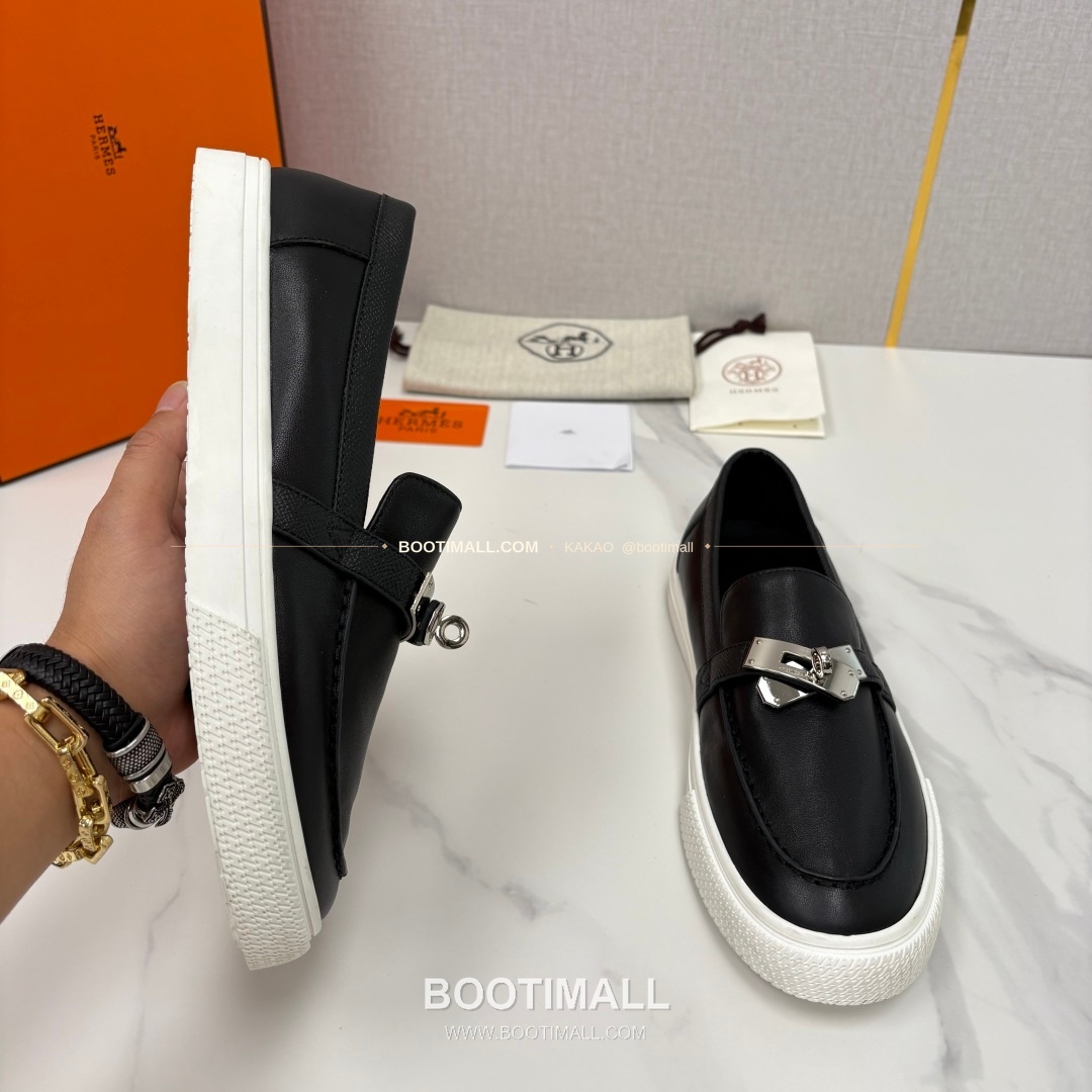 에르메스 조브 켈리 송아지가죽 로퍼 Hermes Job Kelly Calfskin Black Loafers 4