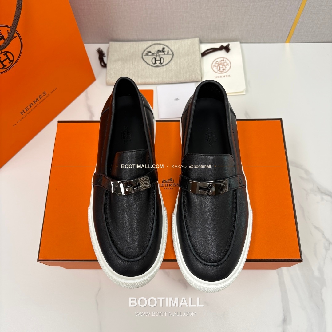 에르메스 조브 켈리 송아지가죽 로퍼 Hermes Job Kelly Calfskin Black Loafers 1