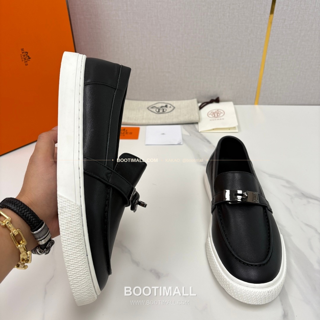에르메스 조브 켈리 송아지가죽 로퍼 Hermes Job Kelly Calfskin Black Loafers 4