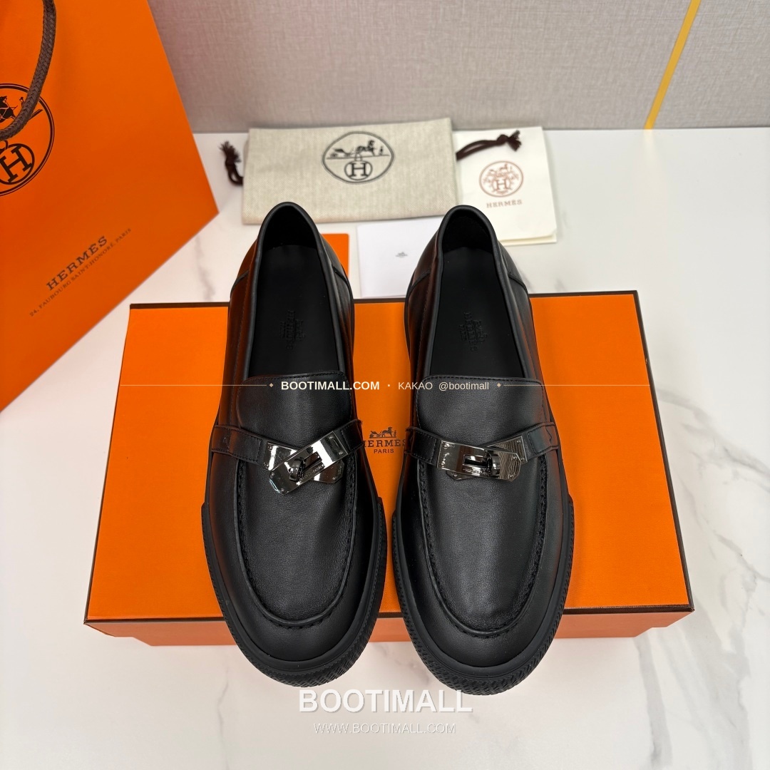 에르메스 조브 켈리 송아지가죽 로퍼 Hermes Job Kelly Calfskin Black Loafers 1