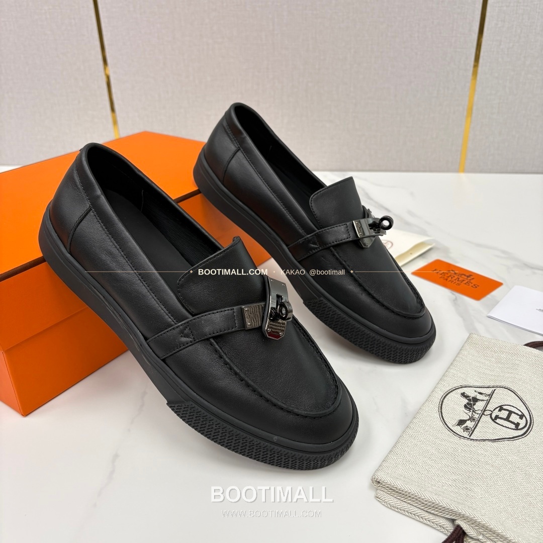 에르메스 조브 켈리 송아지가죽 로퍼 Hermes Job Kelly Calfskin Black Loafers 2