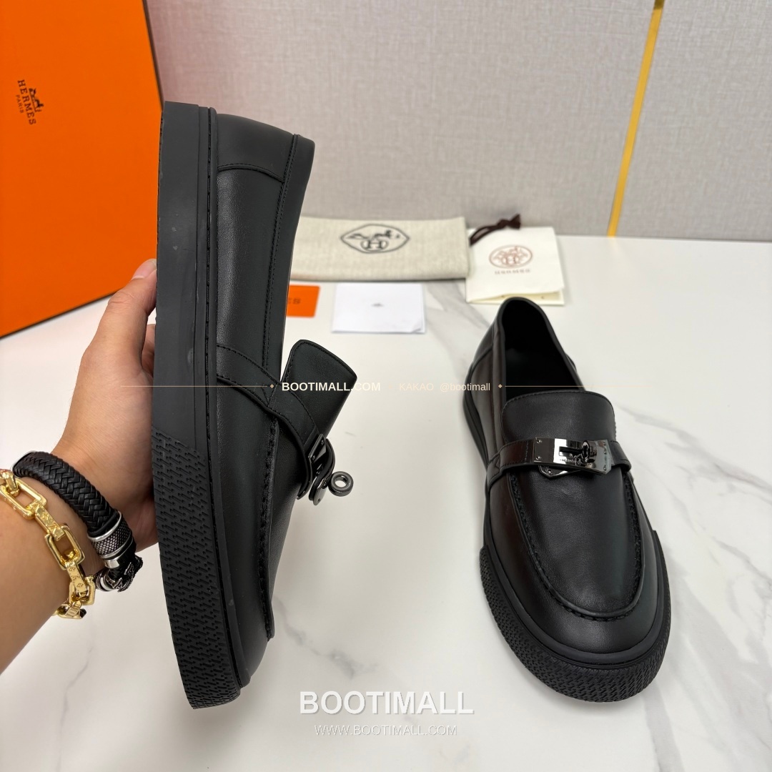 에르메스 조브 켈리 송아지가죽 로퍼 Hermes Job Kelly Calfskin Black Loafers 4