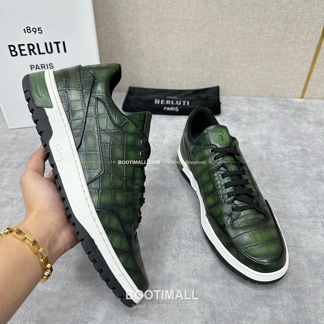 벨루티 플레이오프 송아지가죽 파티나 멀티컬러 스니커즈 Berluti Playoff Calfskin Patina Multicolor Sneakers 4