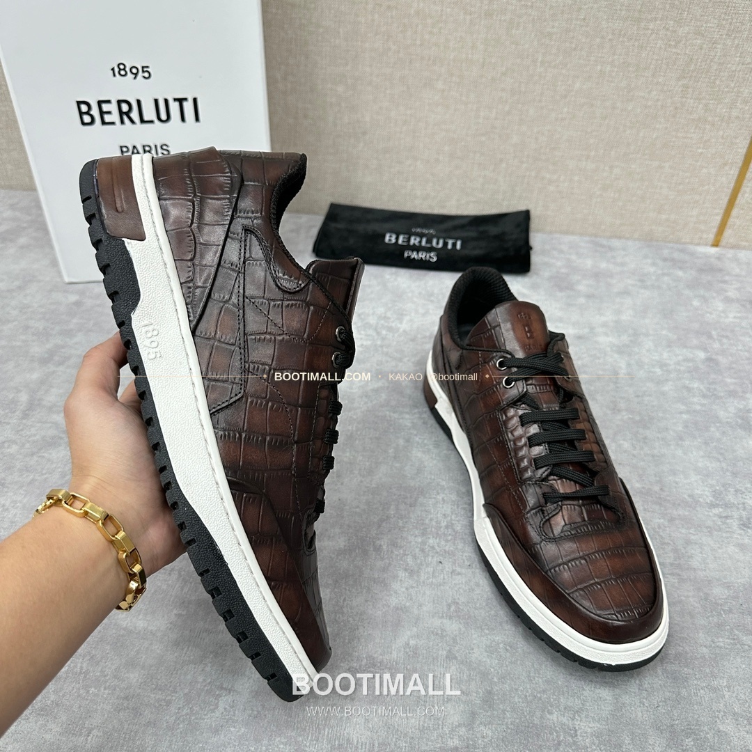 벨루티 플레이오프 송아지가죽 파티나 멀티컬러 스니커즈 Berluti Playoff Calfskin Patina Multicolor Sneakers 4
