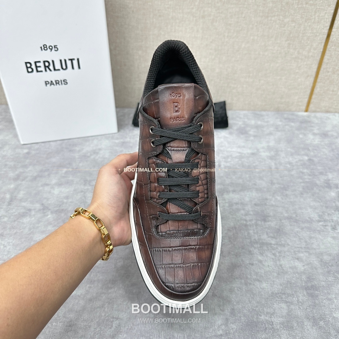 벨루티 플레이오프 송아지가죽 파티나 멀티컬러 스니커즈 Berluti Playoff Calfskin Patina Multicolor Sneakers 5