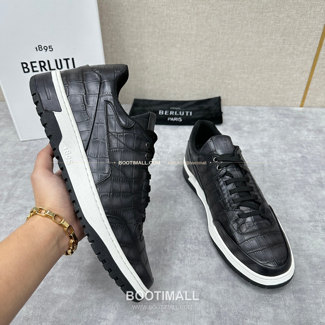 벨루티 플레이오프 송아지가죽 파티나 멀티컬러 스니커즈 Berluti Playoff Calfskin Patina Multicolor Sneakers 4