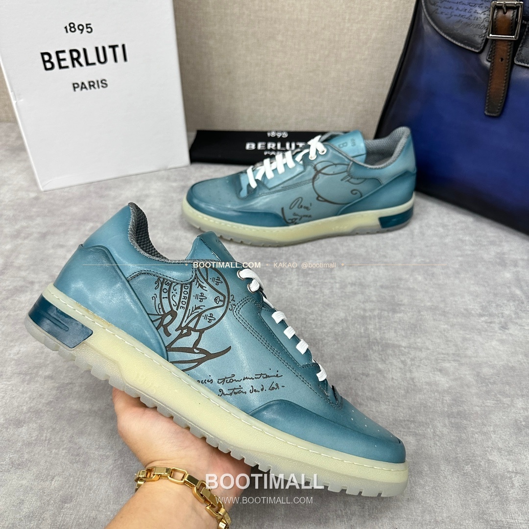 벨루티 플레이오프 송아지가죽 파티나 멀티컬러 스니커즈 Berluti Playoff Calfskin Patina Multicolor Sneakers 5