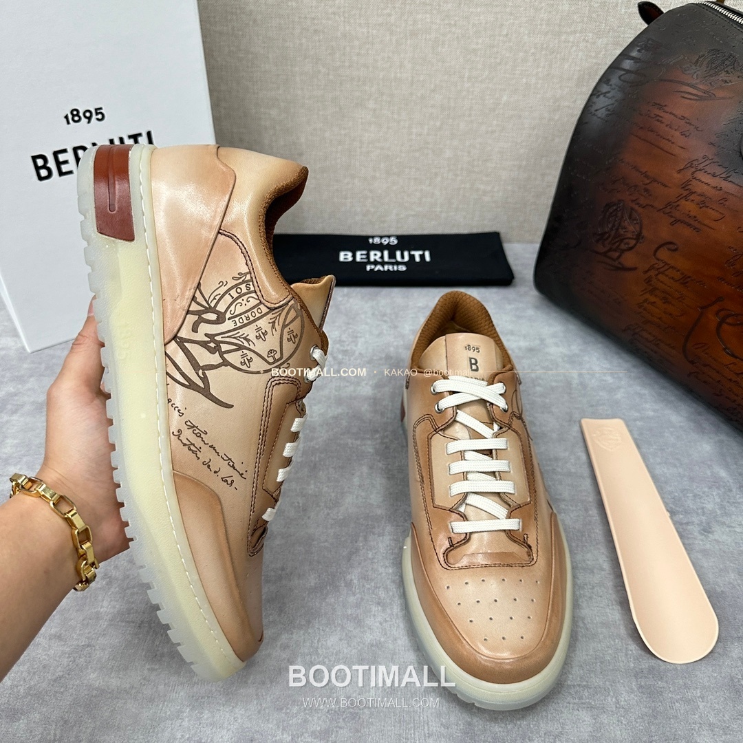 벨루티 플레이오프 송아지가죽 파티나 멀티컬러 스니커즈 Berluti Playoff Calfskin Patina Multicolor Sneakers 4