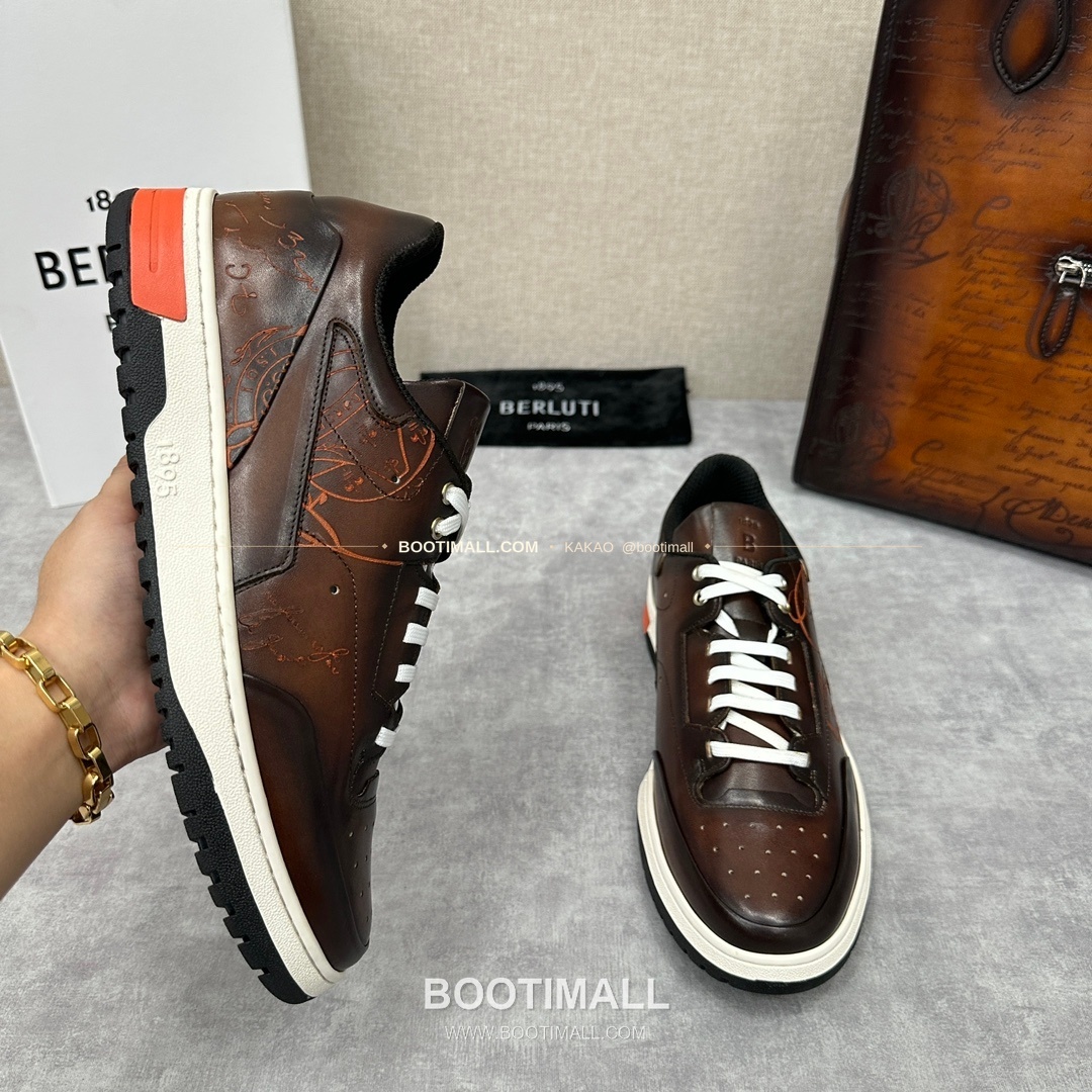 벨루티 플레이오프 송아지가죽 파티나 멀티컬러 스니커즈 Berluti Playoff Calfskin Patina Multicolor Sneakers 4