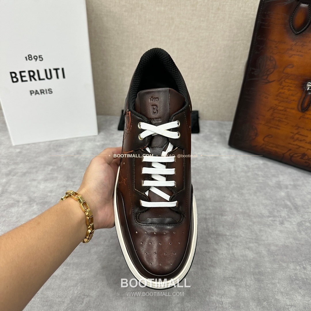 벨루티 플레이오프 송아지가죽 파티나 멀티컬러 스니커즈 Berluti Playoff Calfskin Patina Multicolor Sneakers 5