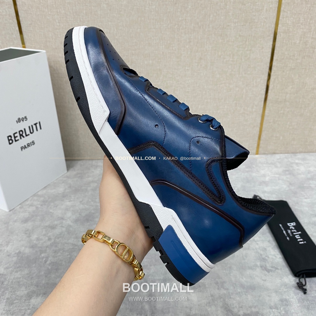 벨루티 플레이오프 송아지가죽 파티나 멀티컬러 스니커즈 Berluti Playoff Calfskin Patina Multicolor Sneakers 8