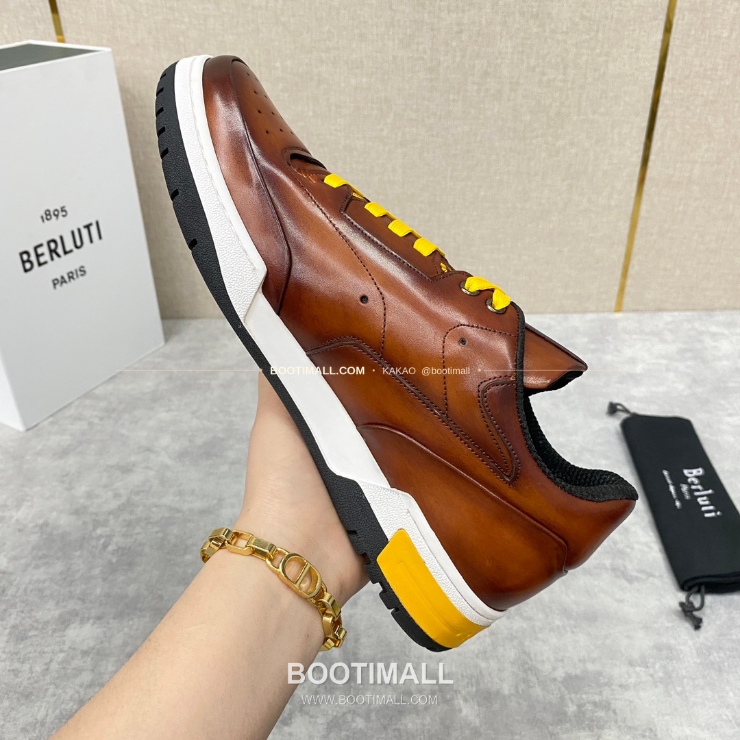 벨루티 플레이오프 송아지가죽 파티나 멀티컬러 스니커즈 Berluti Playoff Calfskin Patina Multicolor Sneakers 8