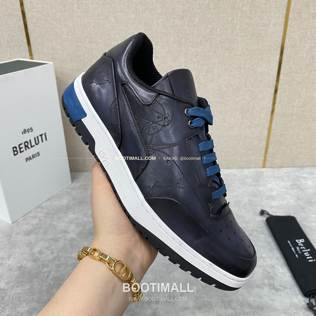 벨루티 플레이오프 송아지가죽 파티나 멀티컬러 스니커즈 Berluti Playoff Calfskin Patina Multicolor Sneakers 6
