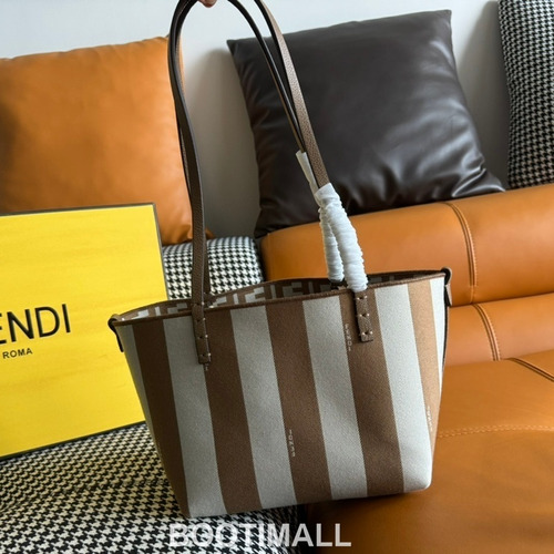 Fendi Baguette Small Tote Pequin FF Jacquard Fabric Bag 펜디 바게트 스몰 토트 페퀸 FF 자카드 패브릭 백 23cm
