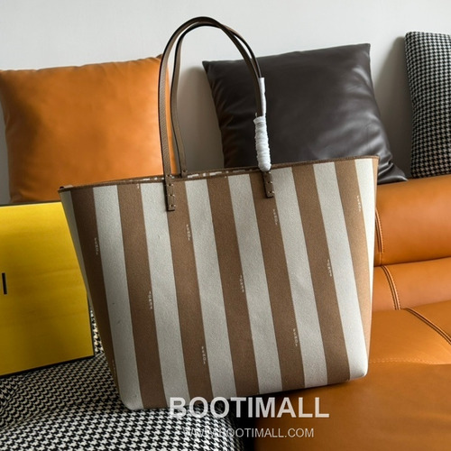 Fendi Baguette Large Tote Pequin FF Jacquard Fabric Bag 펜디 바게트 라지 토트 페퀸 FF 자카드 패브릭 백 35cm