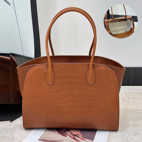 The Row Marlo 14 Crocodile Embossed Leather Tote Bag 더로우 마를로 14 크로커다일 엠보스 가죽 토트백 8823 36cm