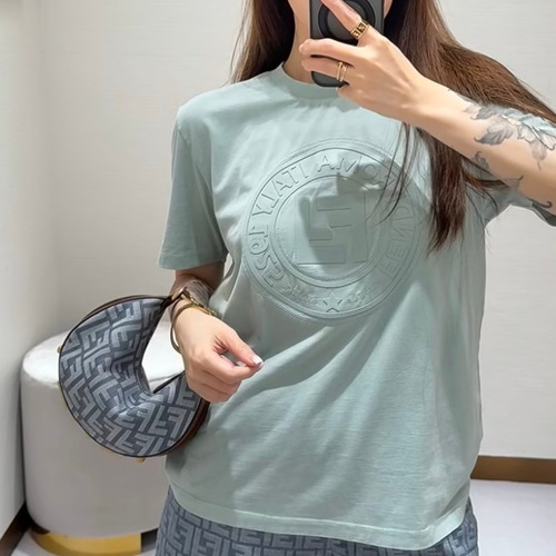 Fendi Fendigraphy Jacquard Logo Crescent Denim Blue Shoulder Bag 펜디 그래피 자카드 로고 크레센트 데님 블루 숄더백 20cm