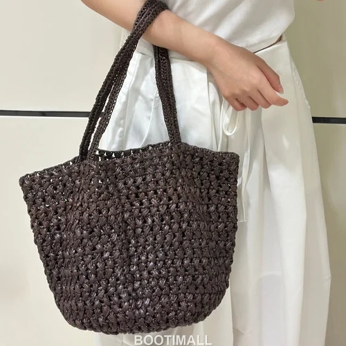 The Row Estelle Raffia Basket Natural Beige Tote Bag 마고 에스텔 라피아 바스켓 천연 베이지 토트백 27.5cm