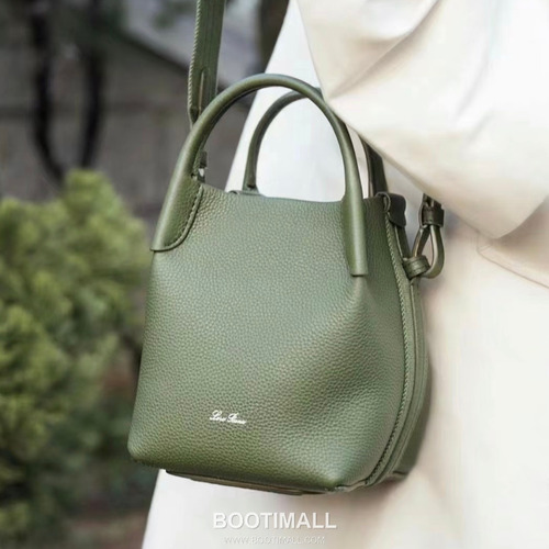 Loro Piana Mini Bucket Dark Green Bag 로로피아나 미니 버킷 다크그린 17cm