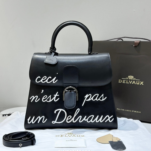 Delvaux Brillant Box Calf Bag 델보 브리앙 박스 카프 탑핸들백 37cm