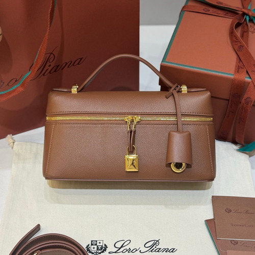 Loro Piana Extra Bag 23 Saddle Leather Bag 로로피아나 엑스트라 백 23 새들 레더 더블지퍼 숄더 크로스백 23cm