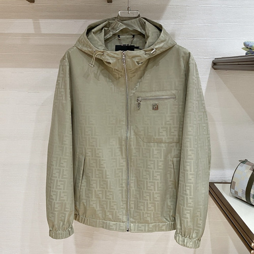 Fendi SS26 Logo Hooded Windbreaker Jacket 펜디 SS26 로고 후드 바람막이 재킷