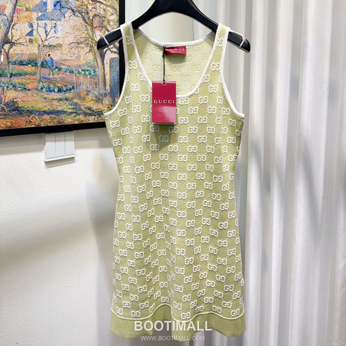 Gucci GG Monogram Jacquard Sleeveless Camisole Dress 구찌 GG 모노그램 자카드 슬리브리스 캐미솔 원피스