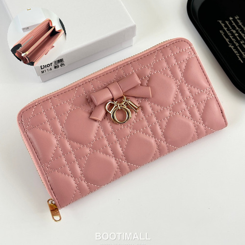 Dior Cannage Lambskin Zip Long Wallet 디올 까나쥬 램스킨 집 장지갑 M114 19cm