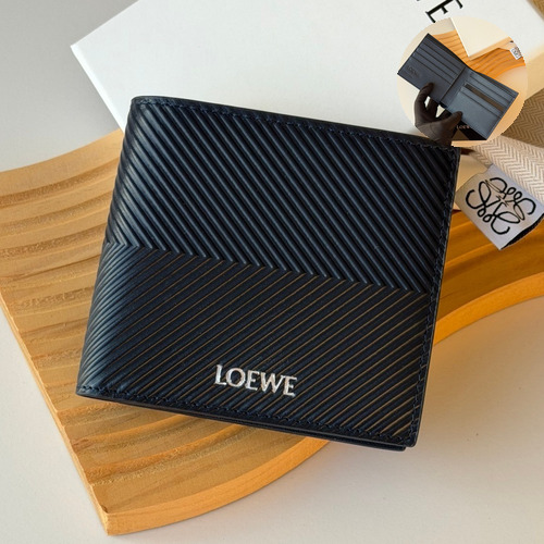Loewe Puzzle Pebbled Calfskin Bi-Fold Wallet 로에베 퍼즐 페블드 카프스킨 반지갑 L1146 11cm